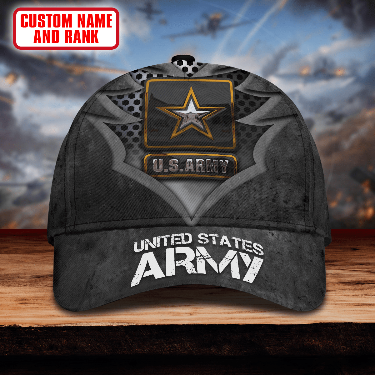 Metalic Logo - US Army Personalize Cap , Gifts for veterans