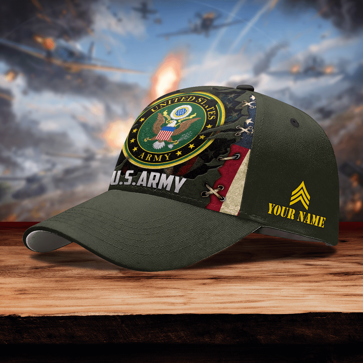 Premium U.S Veteran 3D Flag USA Printed U.S.ARMY PERSONALIZE Cap , Gifts for veterans
