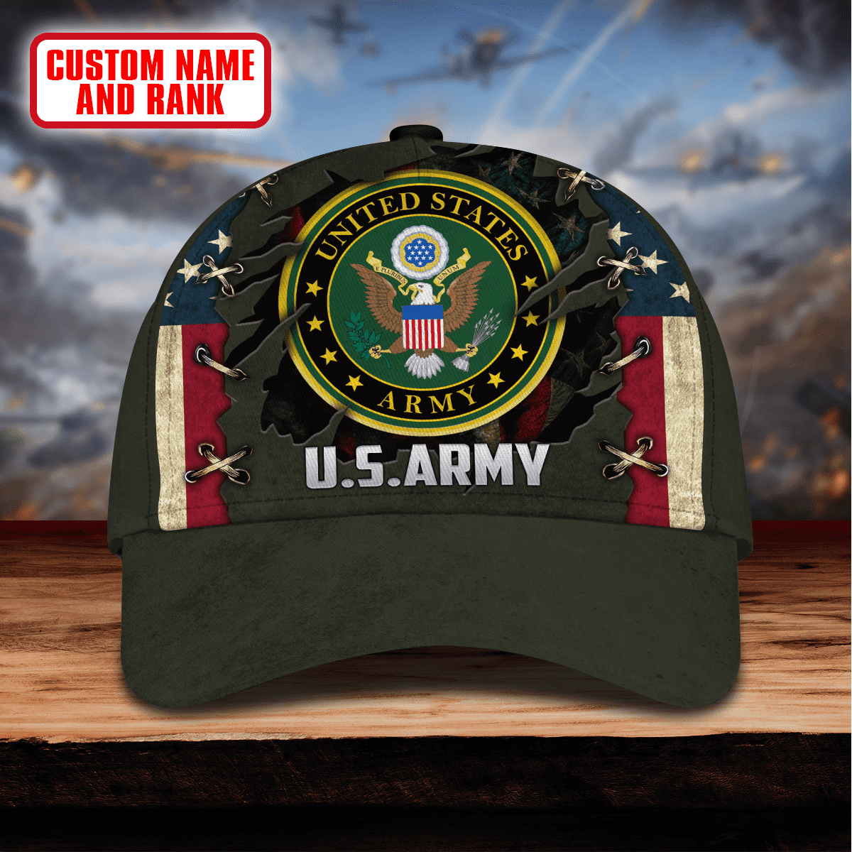 Premium U.S Veteran 3D Flag USA Printed U.S.ARMY PERSONALIZE Cap , Gifts for veterans