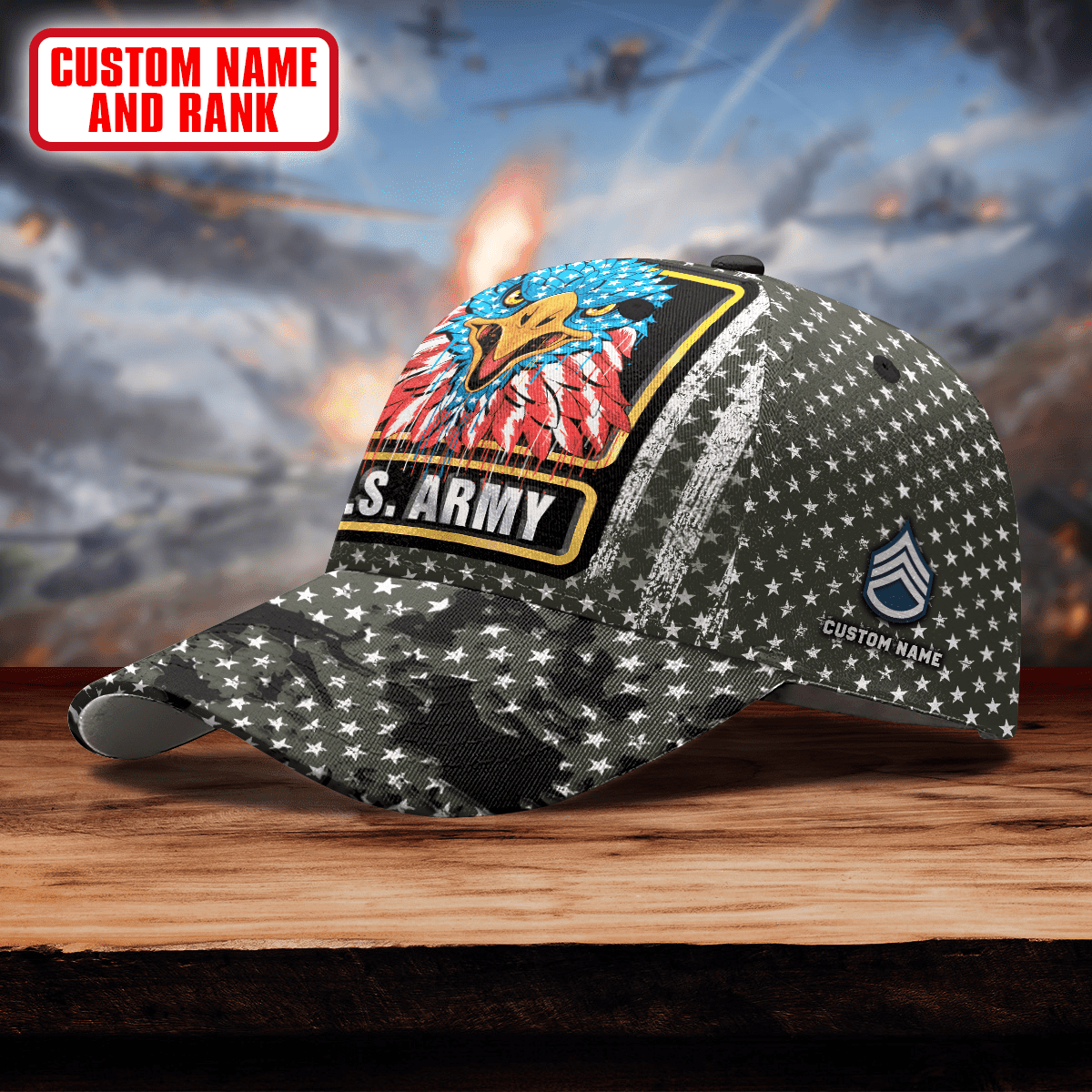 Eagle With Stars - US Army Personalize Cap , Gifts for veterans