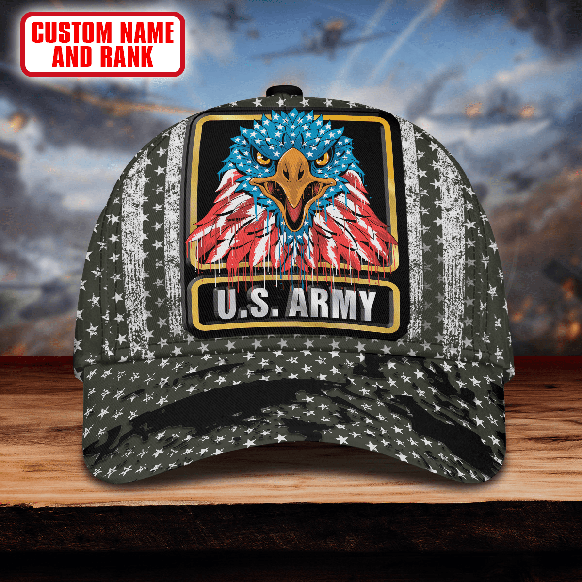 Eagle With Stars - US Army Personalize Cap , Gifts for veterans