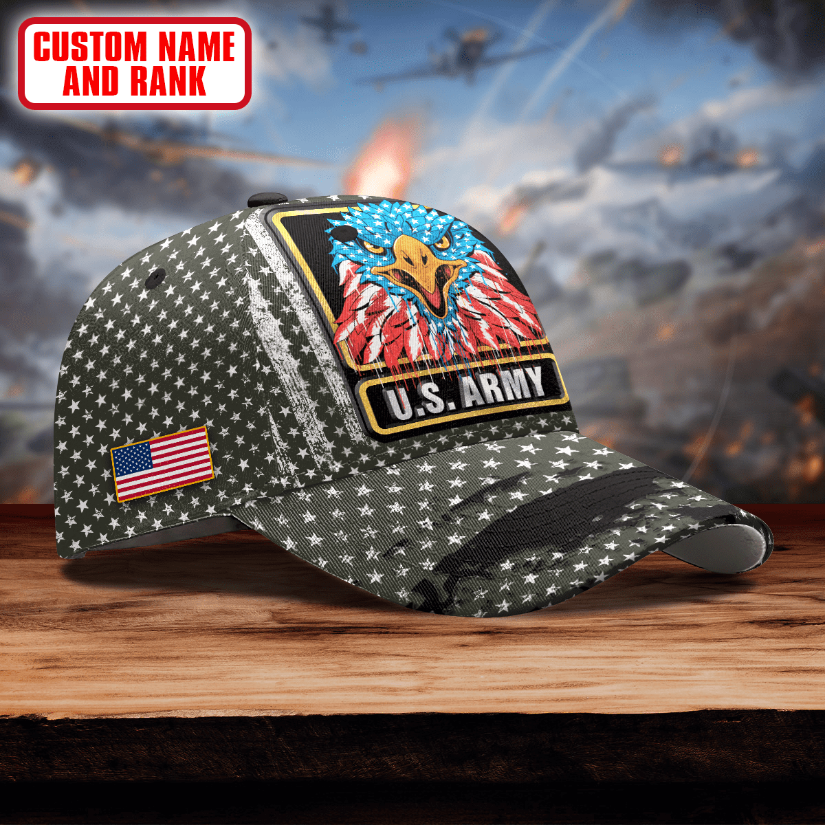 Eagle With Stars - US Army Personalize Cap , Gifts for veterans