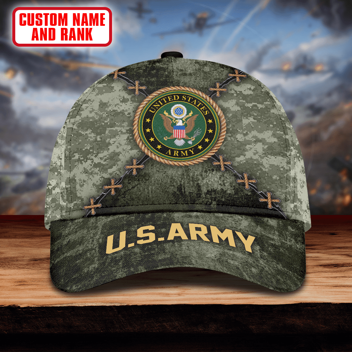 US Army Because Of The Brave - US Army Personalize Cap , Gifts for veterans
