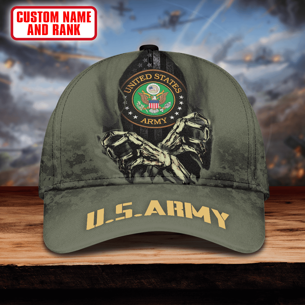 Us Army Hat 3D Print Vintage Camo Cap Honor - US Army Personalize Cap , Gifts for veterans
