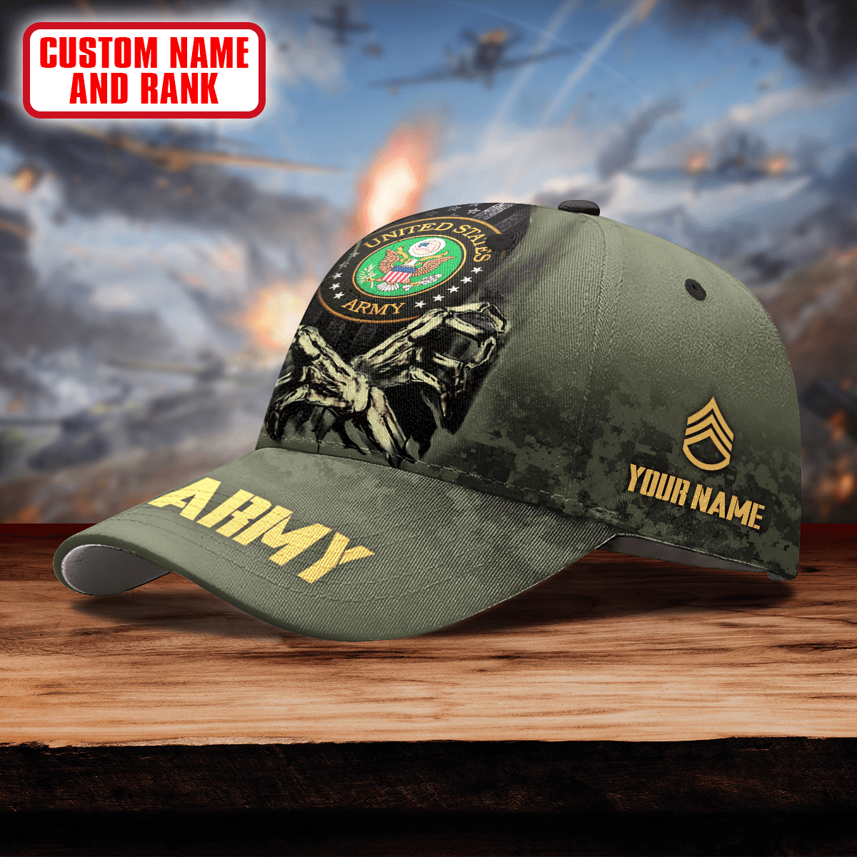 Us Army Hat 3D Print Vintage Camo Cap Honor - US Army Personalize Cap , Gifts for veterans