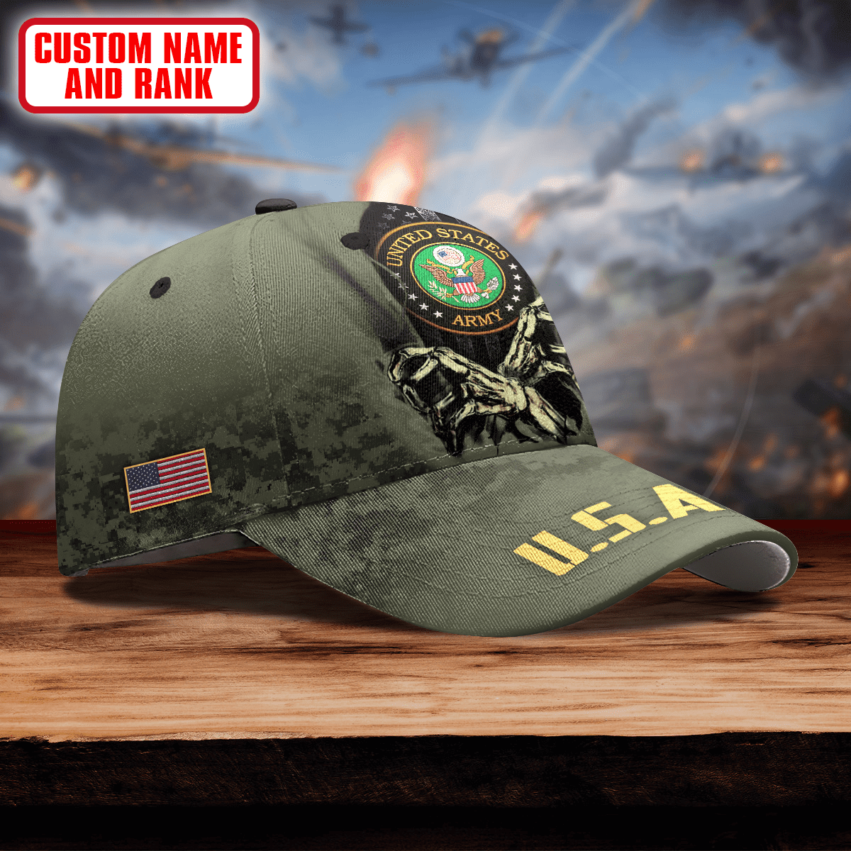 Us Army Hat 3D Print Vintage Camo Cap Honor - US Army Personalize Cap , Gifts for veterans