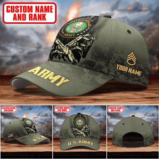Us Army Hat 3D Print Vintage Camo Cap Honor - US Army Personalize Cap , Gifts for veterans