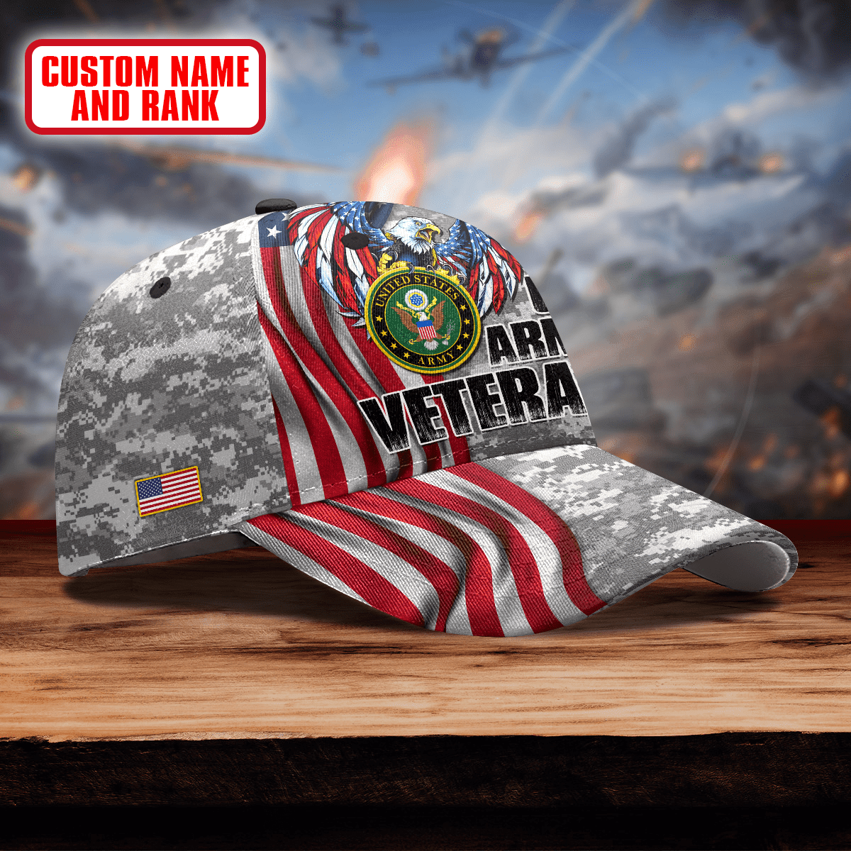 EAGLE US ARMY VETERAN PERSONALIZE CAP , Gifts for veterans