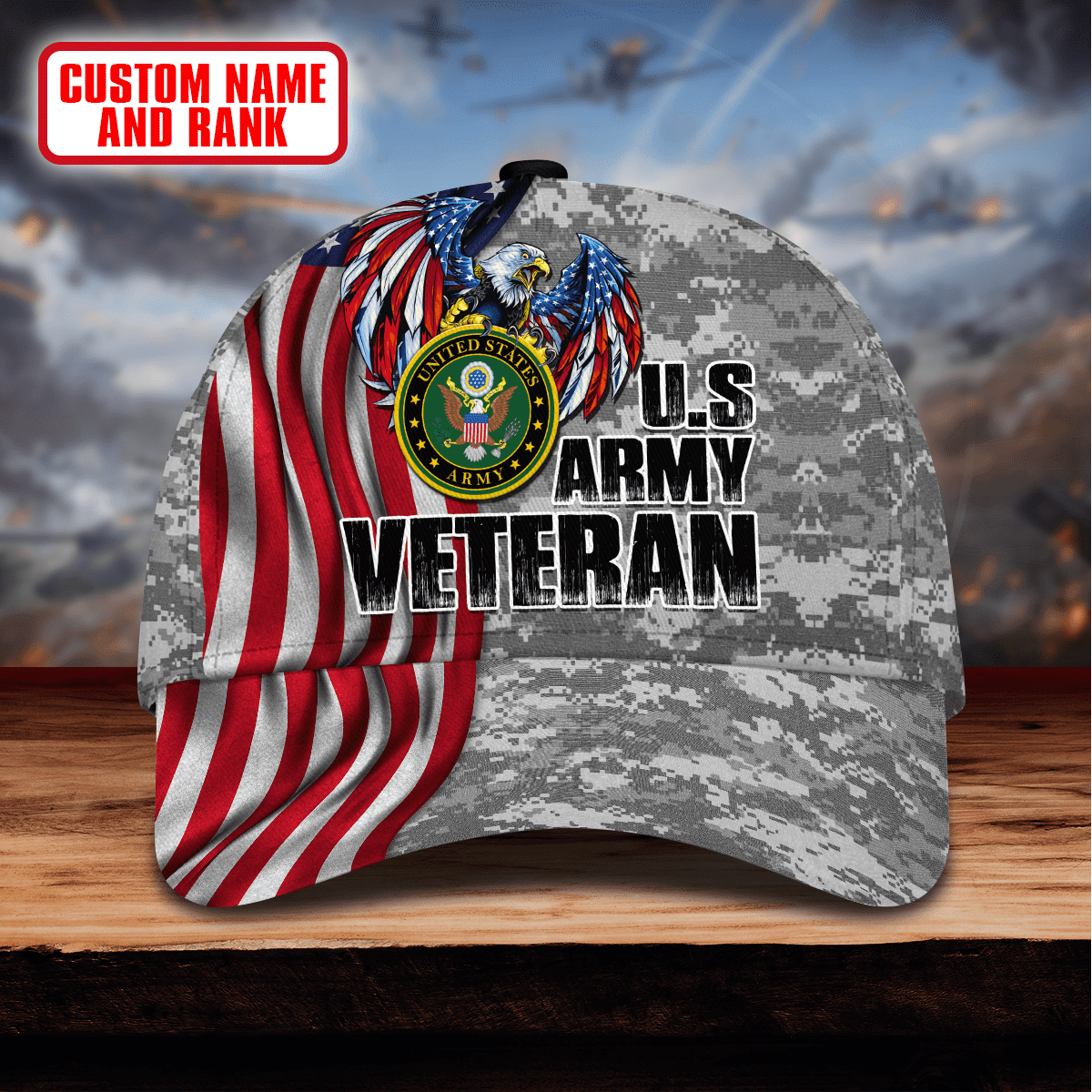 EAGLE US ARMY VETERAN PERSONALIZE CAP , Gifts for veterans