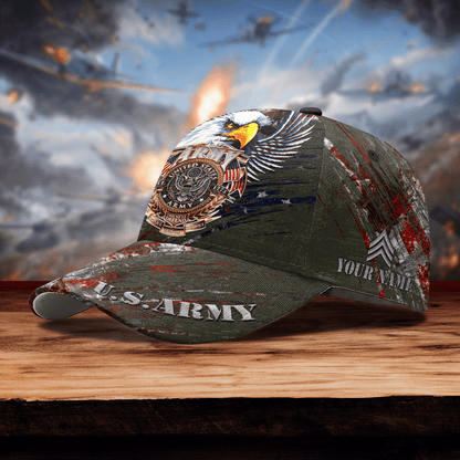 EAGLE LOGO SCRATCH US ARMY PERSONALIZE CAP , Gifts for veterans