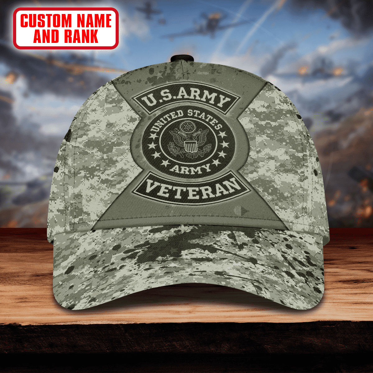 US Army Camo American - US Army Personalize Cap , Gifts for veterans