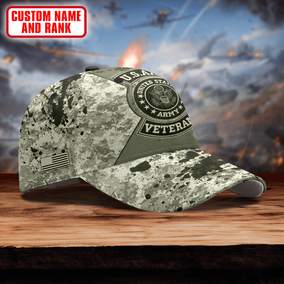 US Army Camo American - US Army Personalize Cap , Gifts for veterans