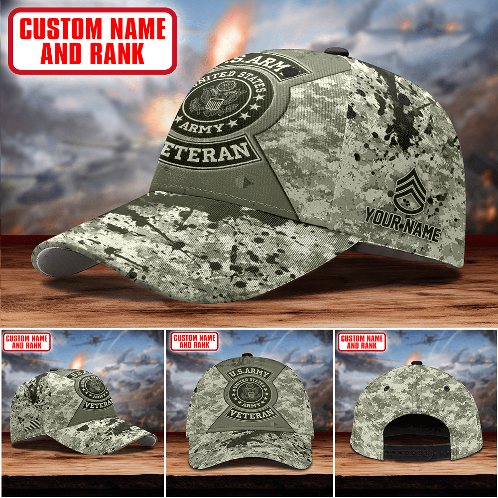 US Army Camo American - US Army Personalize Cap , Gifts for veterans