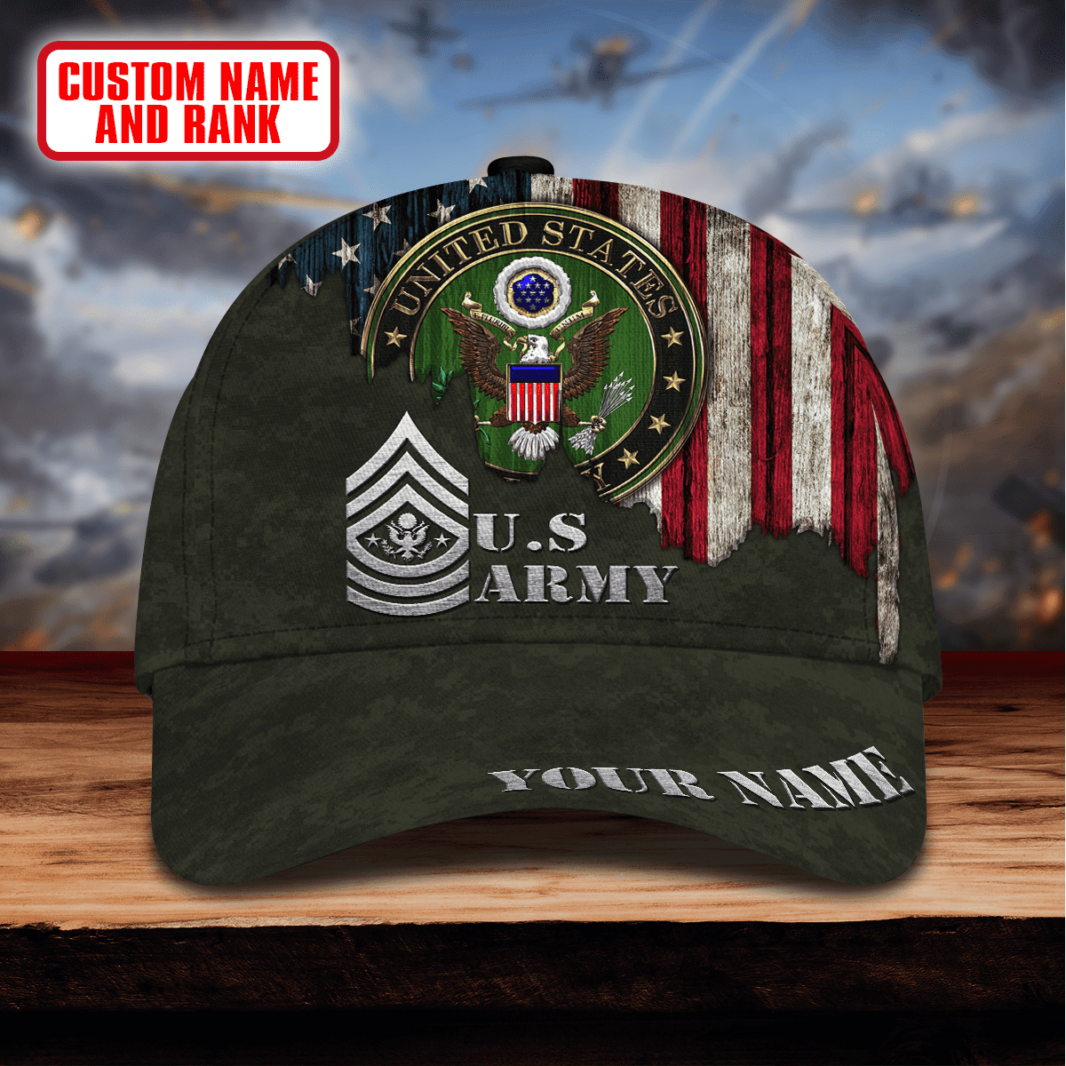 US Army Camo American - US Army Personalize Cap , Gifts for veterans