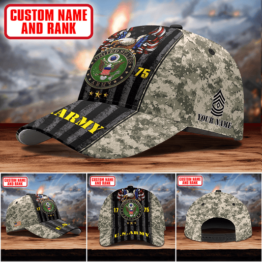US Army eagle Camo American - US Army Personalize Cap , Gifts for veterans