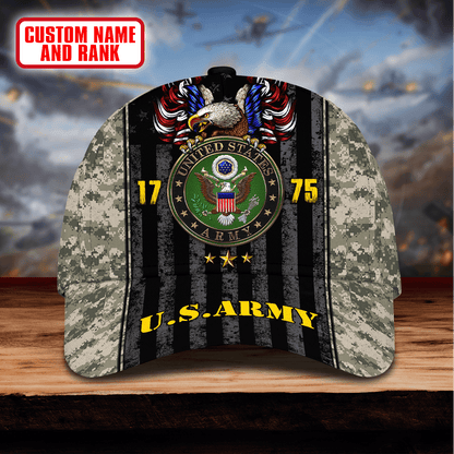 US Army eagle Camo American - US Army Personalize Cap , Gifts for veterans