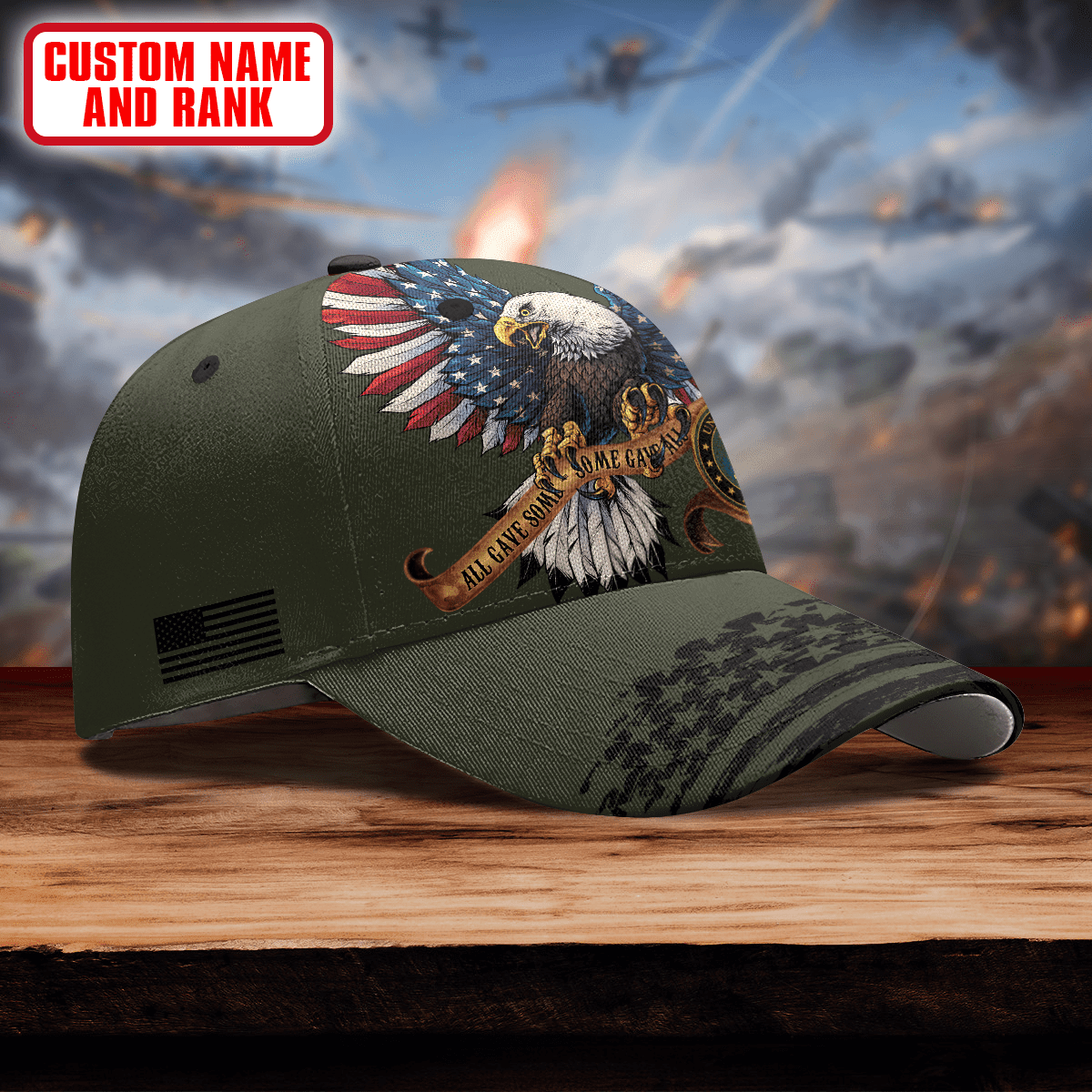 American Eagle Flag God Bless Army Veteran - US Army Personalize Cap , Gifts for veterans