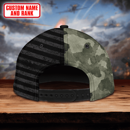 Veteran Army Camo Flag US Army - US Army Personalize Cap , Gifts for veterans