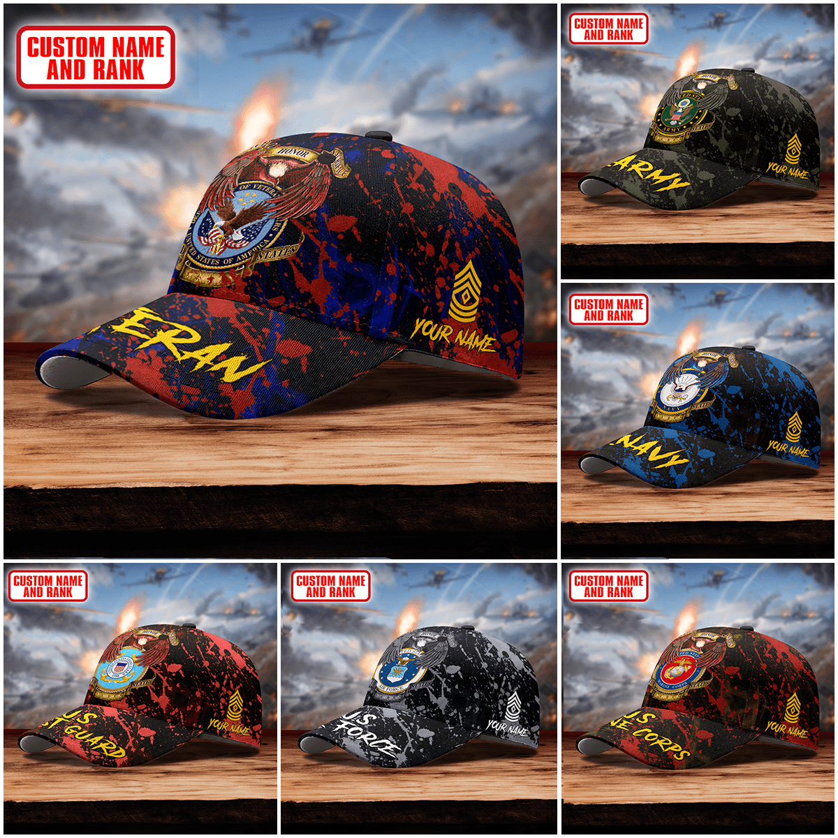 Premium Eagle US Cap custom name , Gifts for veterans