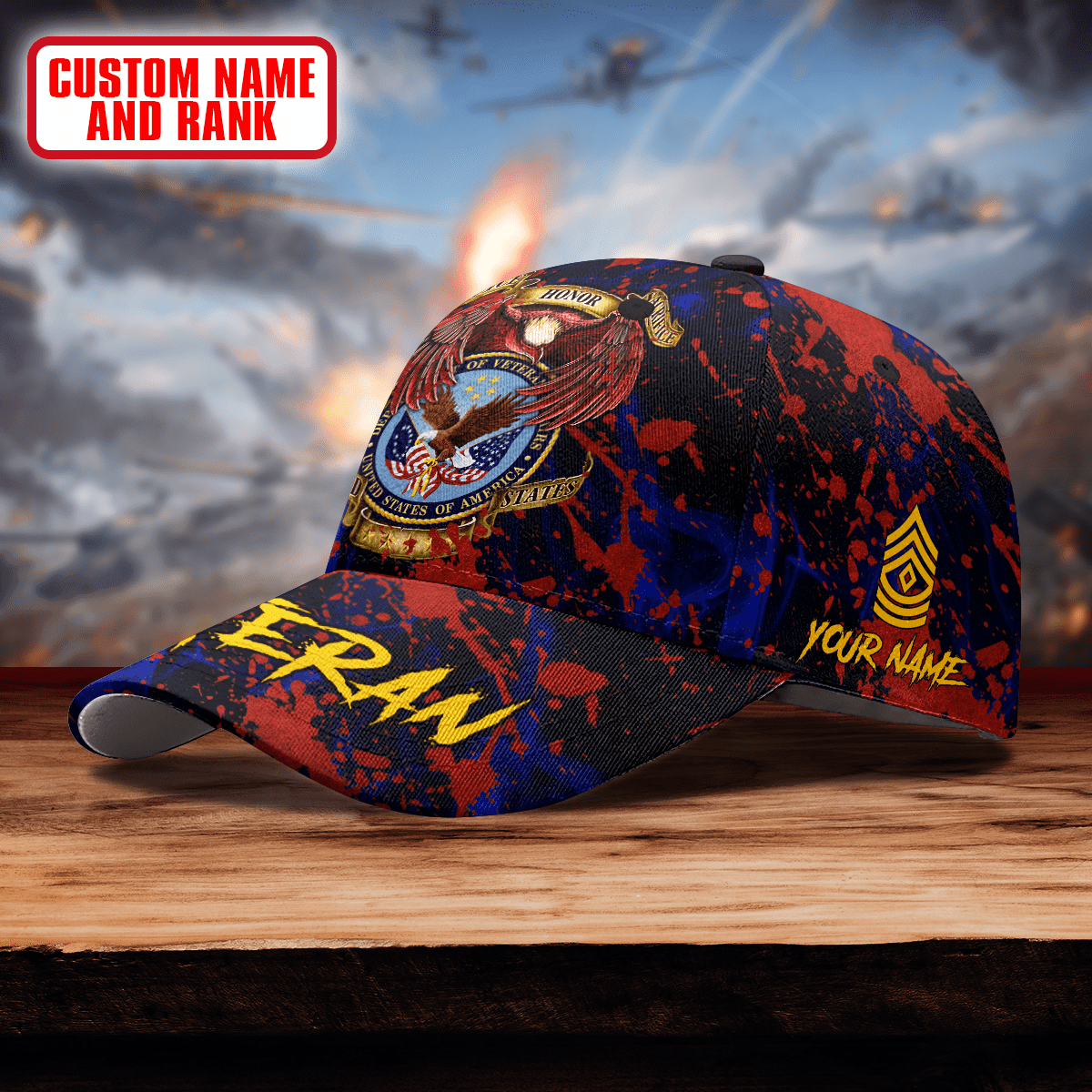 Premium Eagle US Cap custom name , Gifts for veterans