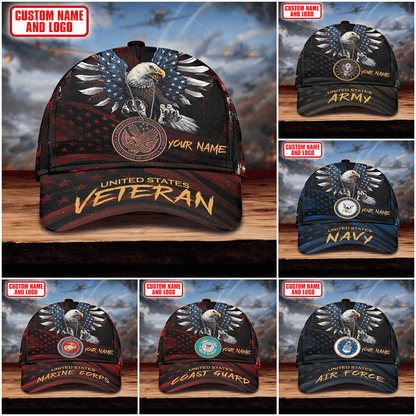 Land Of The Free Because Of The Brave Classic 3D Cap , Gifts for veterans