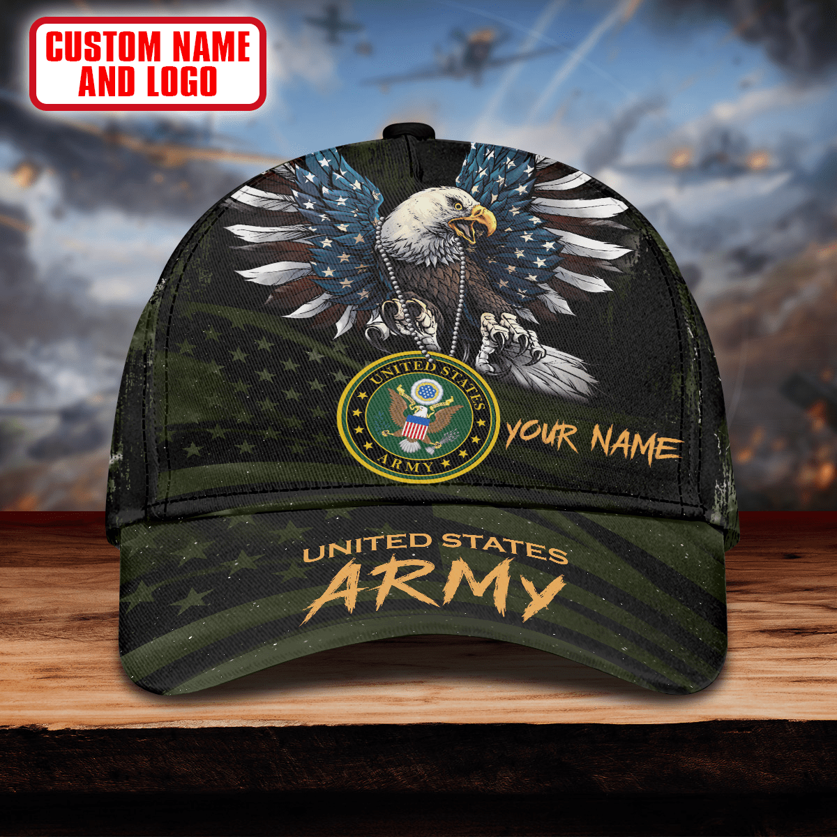 Land Of The Free Because Of The Brave Classic 3D Cap , Gifts for veterans