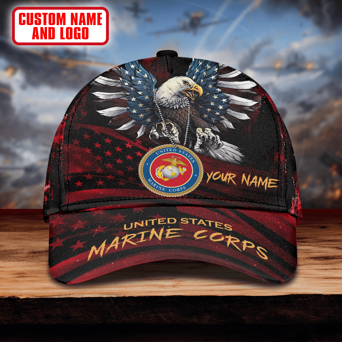 Land Of The Free Because Of The Brave Classic 3D Cap , Gifts for veterans