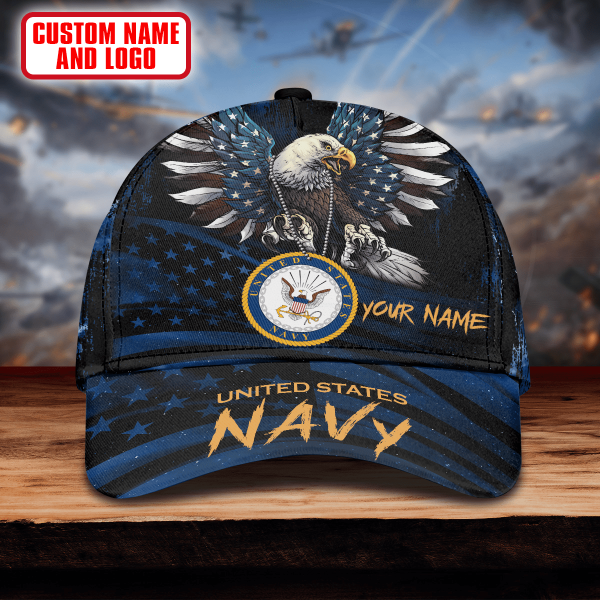 Land Of The Free Because Of The Brave Classic 3D Cap , Gifts for veterans