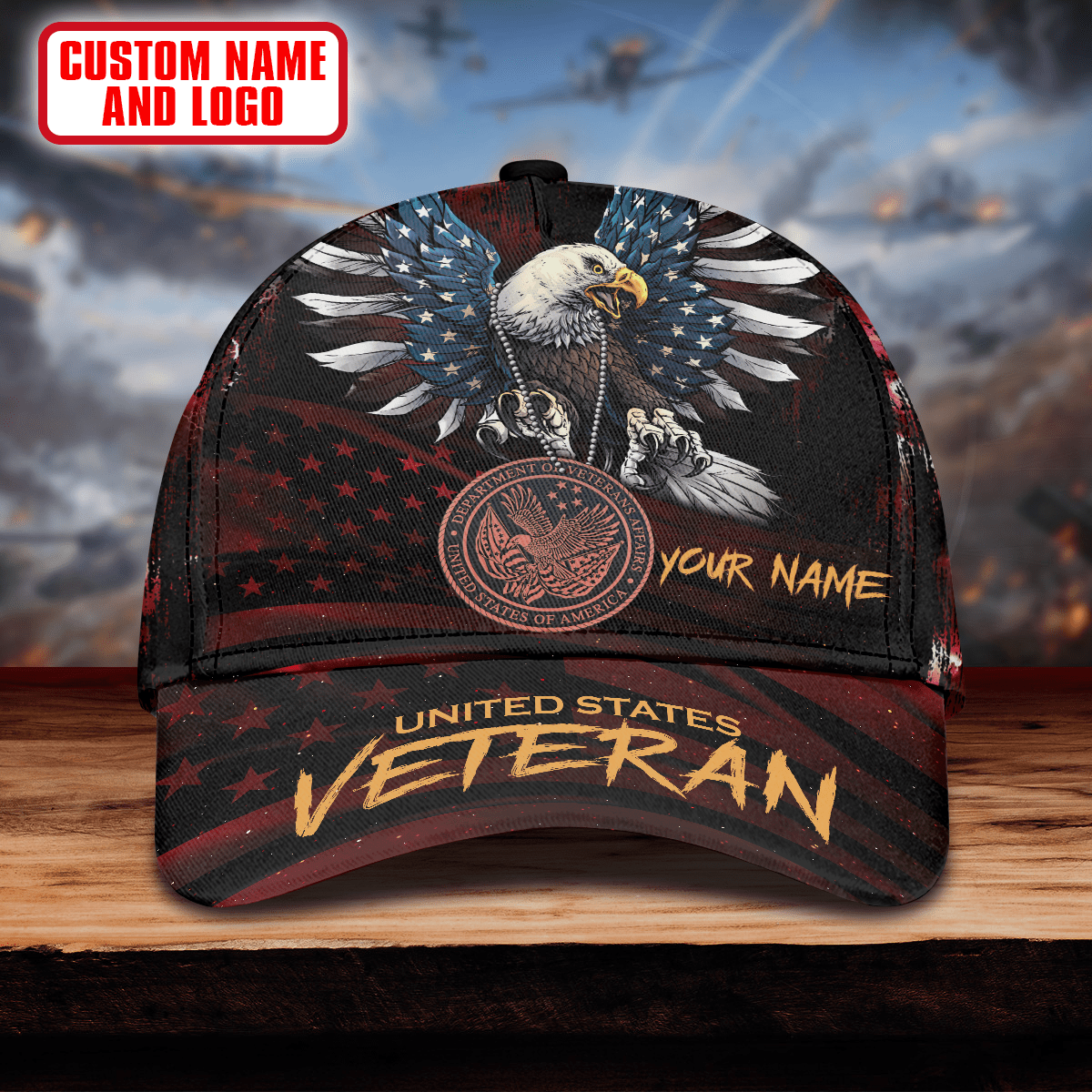 Land Of The Free Because Of The Brave Classic 3D Cap , Gifts for veterans