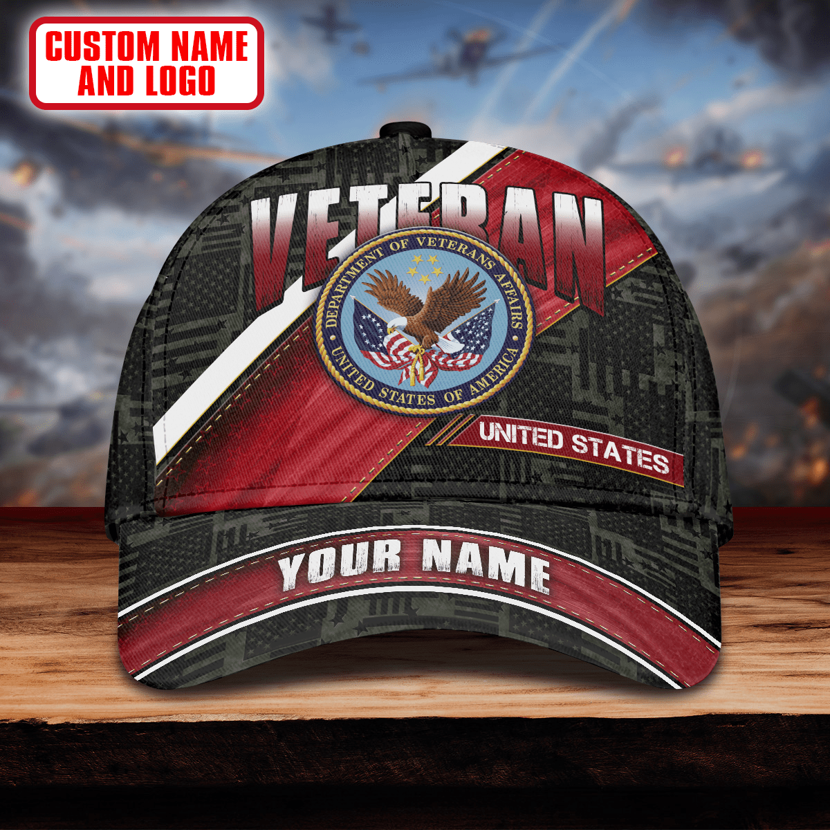 Premium U.S Veteran 3D Cap Flag USA Printed , Gifts for veterans
