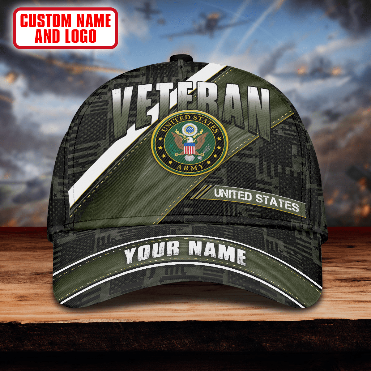 Premium U.S Veteran 3D Cap Flag USA Printed , Gifts for veterans