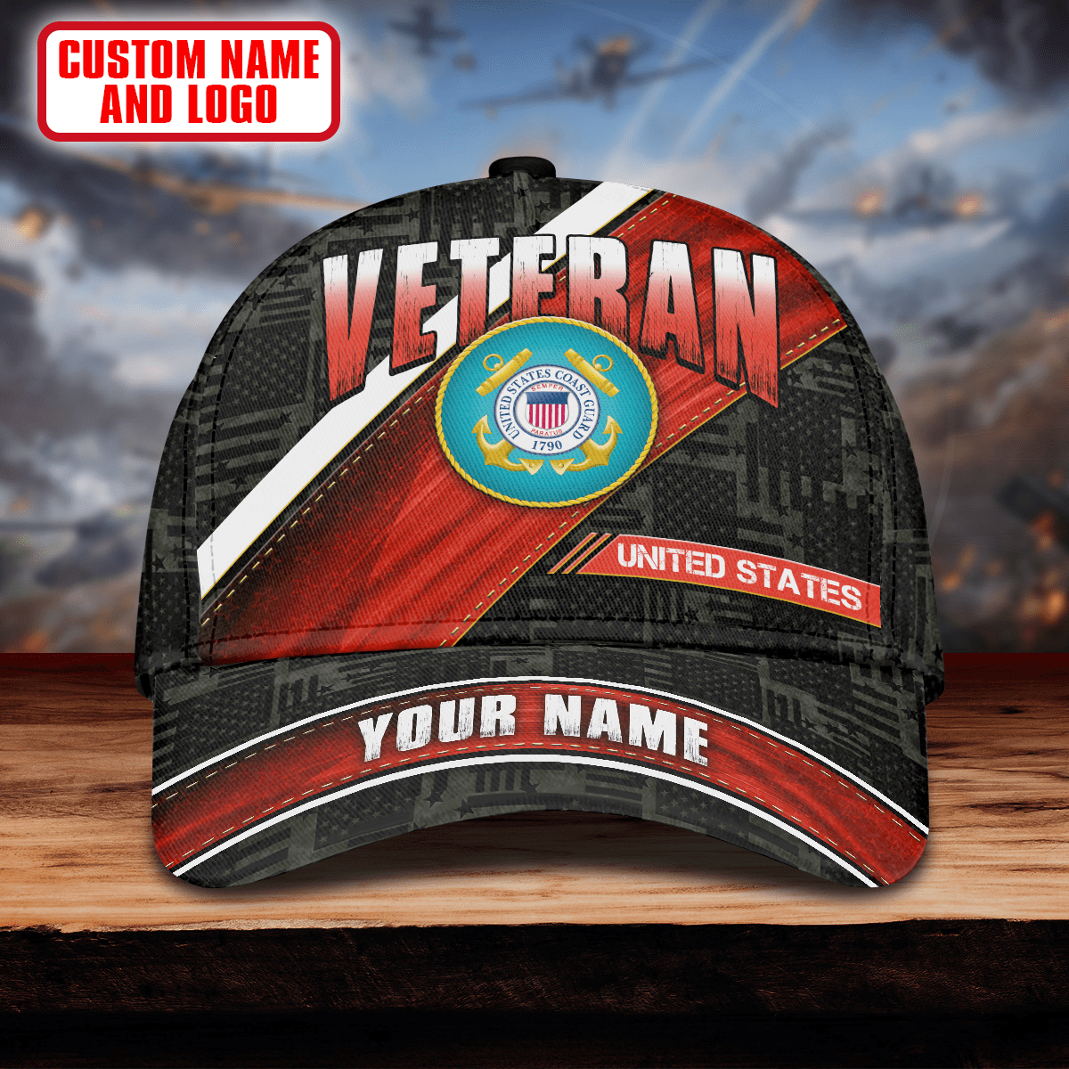 Premium U.S Veteran 3D Cap Flag USA Printed , Gifts for veterans