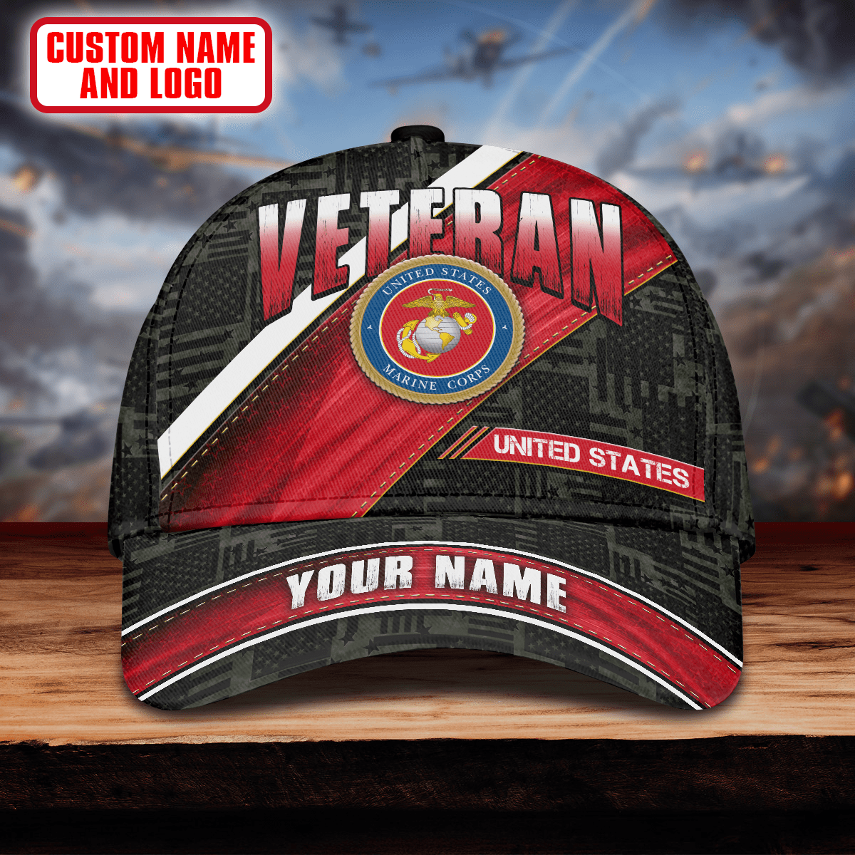 Premium U.S Veteran 3D Cap Flag USA Printed , Gifts for veterans