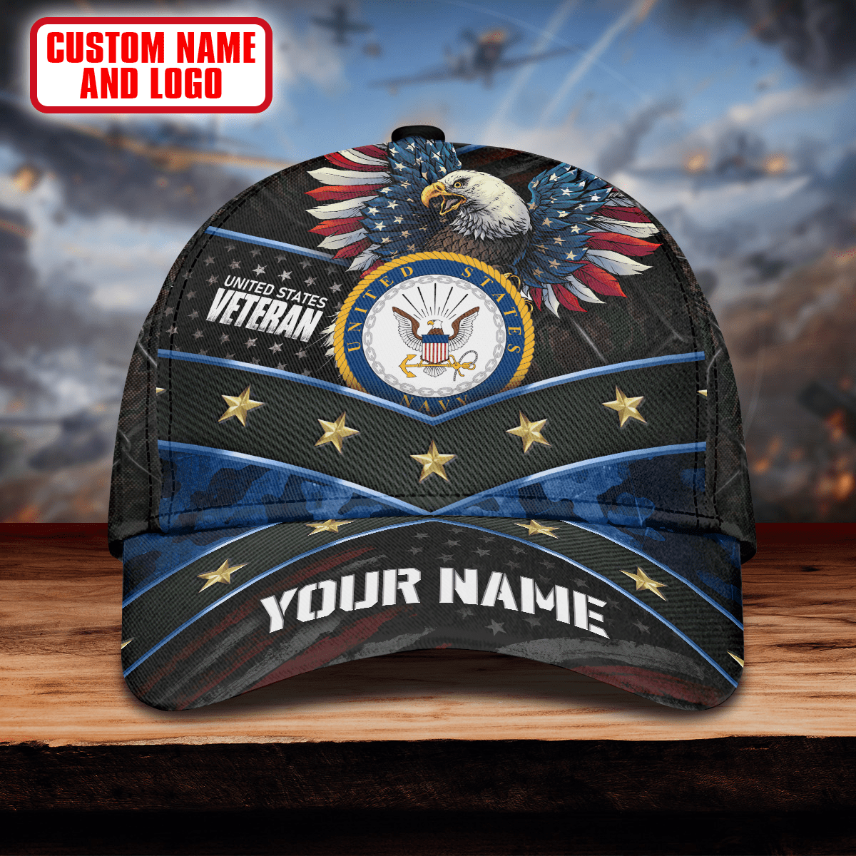 Premium Eagle Flag 3D US Veteran Cap , Gifts for veterans