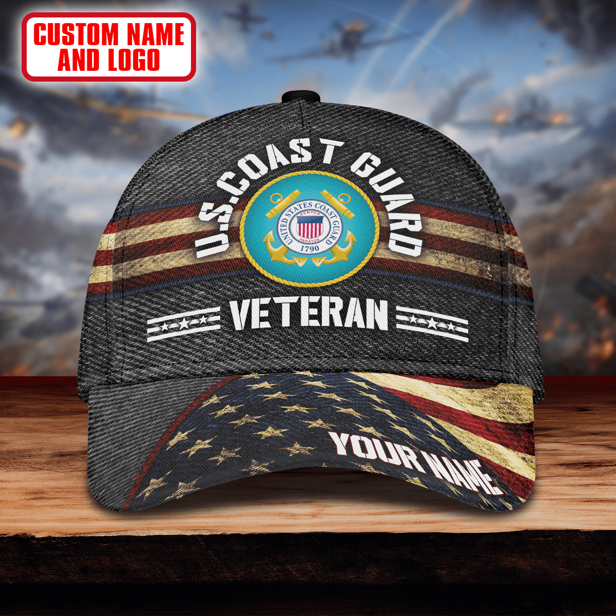 High quality american flag proud veteran all over printed classic cap , Gifts for veterans