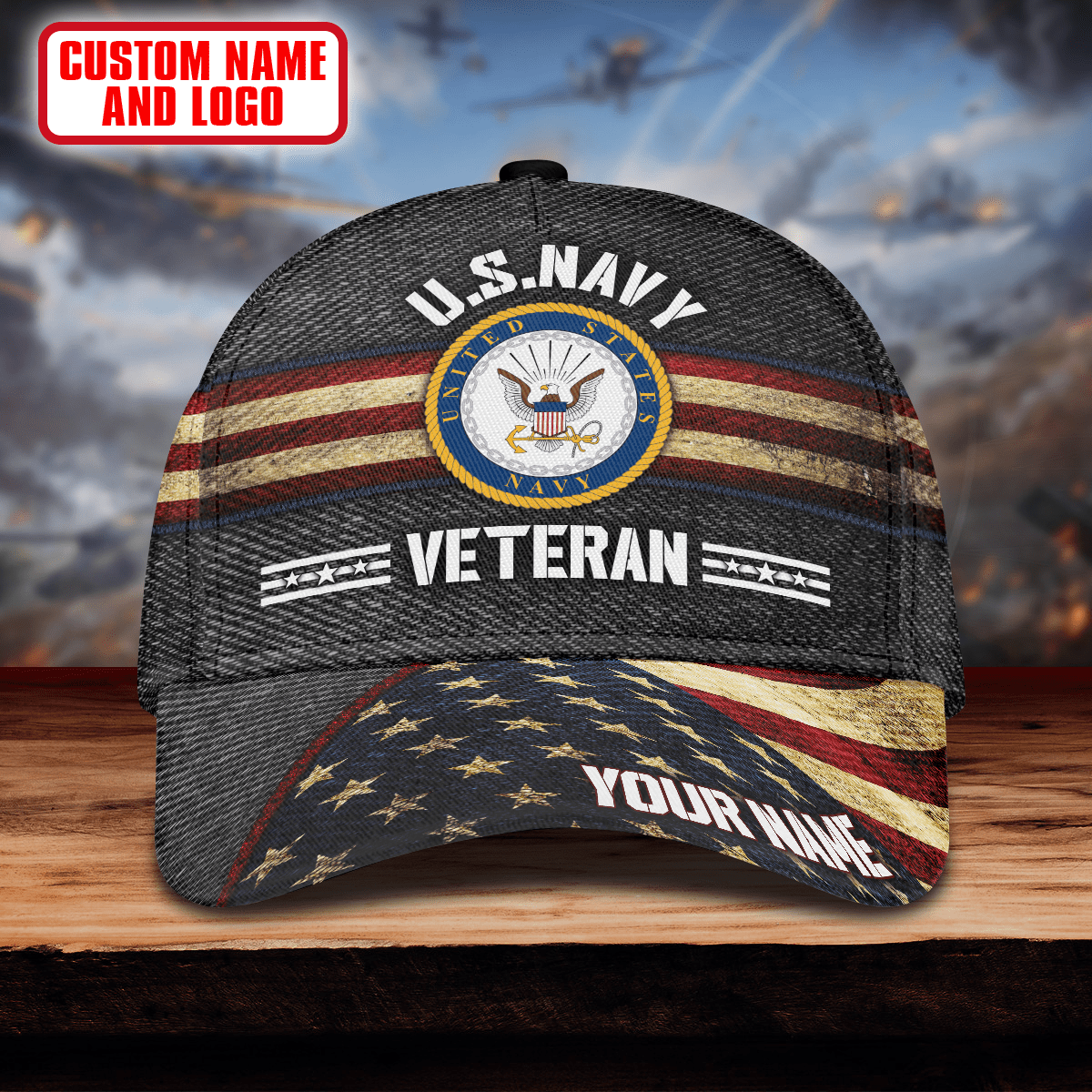 High quality american flag proud veteran all over printed classic cap , Gifts for veterans