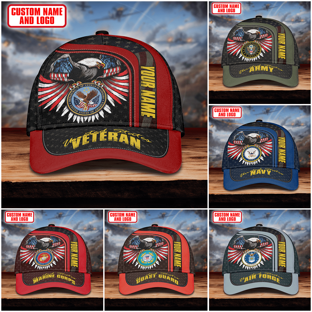 Premium Eagle US Veteran Cap , Gifts for veterans