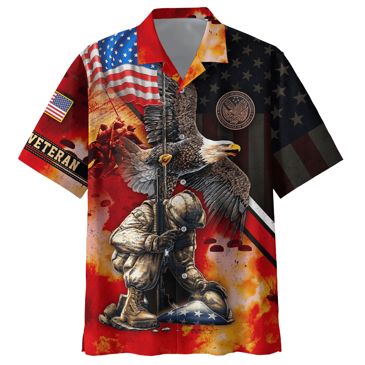 US VETERAN - AMERICAN RED EAGLE UNISEX SHIRTS , Gifts for veterans