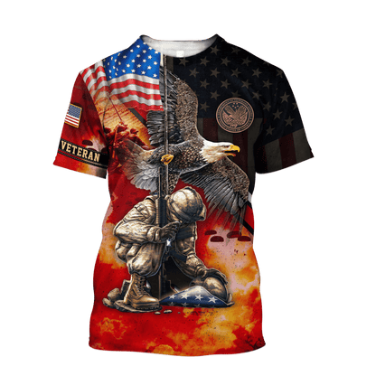 US VETERAN - AMERICAN RED EAGLE UNISEX SHIRTS , Gifts for veterans