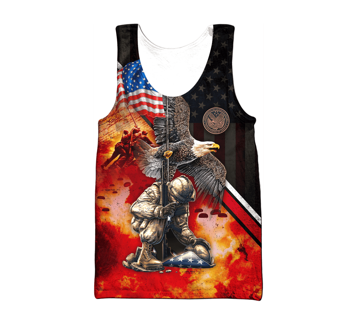US VETERAN - AMERICAN RED EAGLE UNISEX SHIRTS , Gifts for veterans