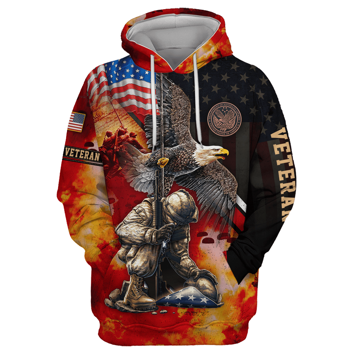 US VETERAN - AMERICAN RED EAGLE UNISEX SHIRTS , Gifts for veterans