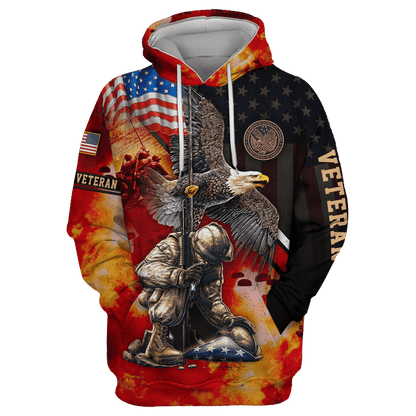 US VETERAN - AMERICAN RED EAGLE UNISEX SHIRTS , Gifts for veterans