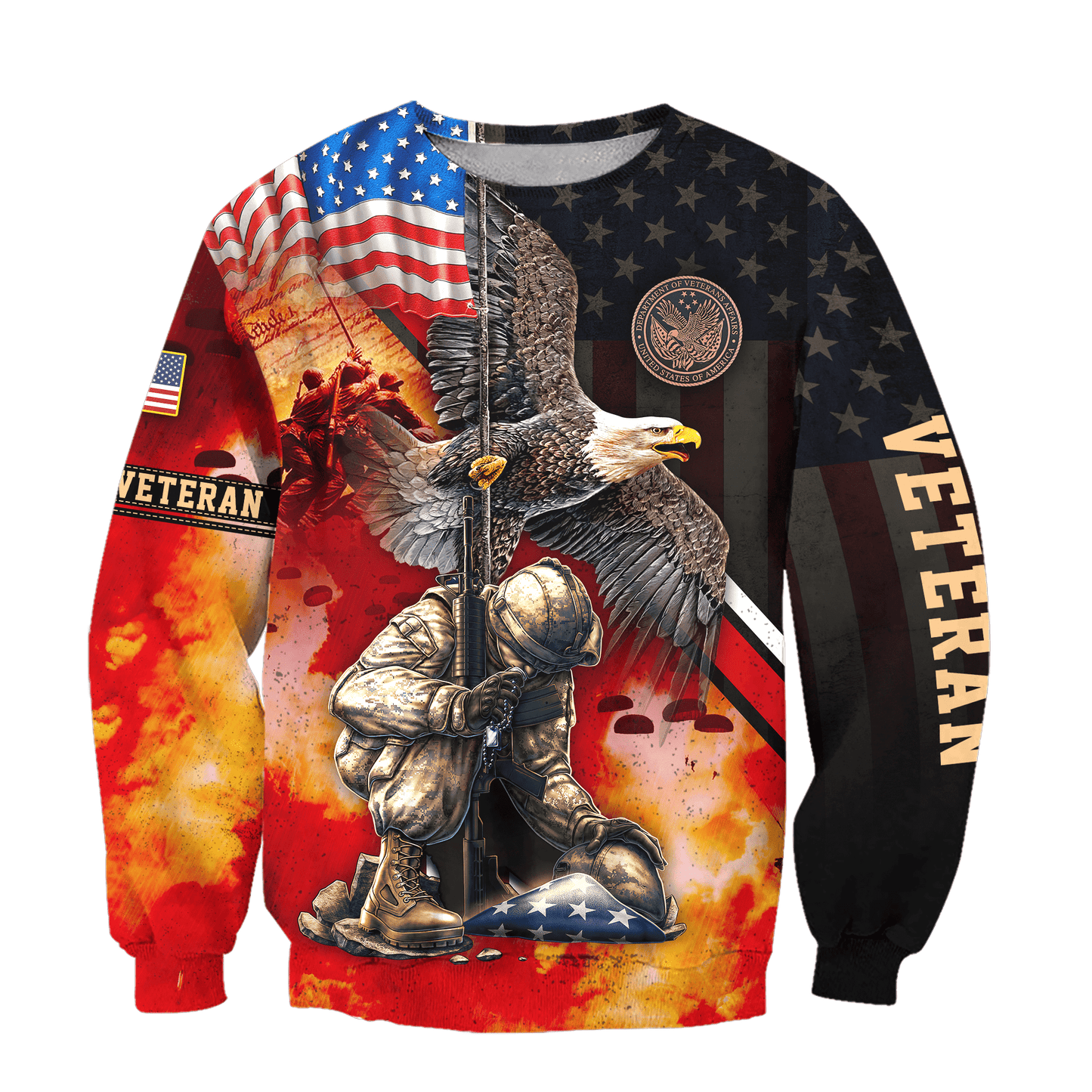 US VETERAN - AMERICAN RED EAGLE UNISEX SHIRTS , Gifts for veterans