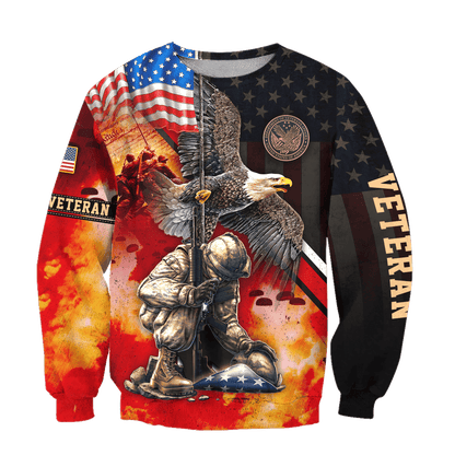 US VETERAN - AMERICAN RED EAGLE UNISEX SHIRTS , Gifts for veterans