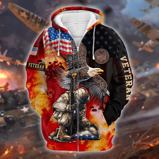US VETERAN - AMERICAN RED EAGLE UNISEX SHIRTS , Gifts for veterans