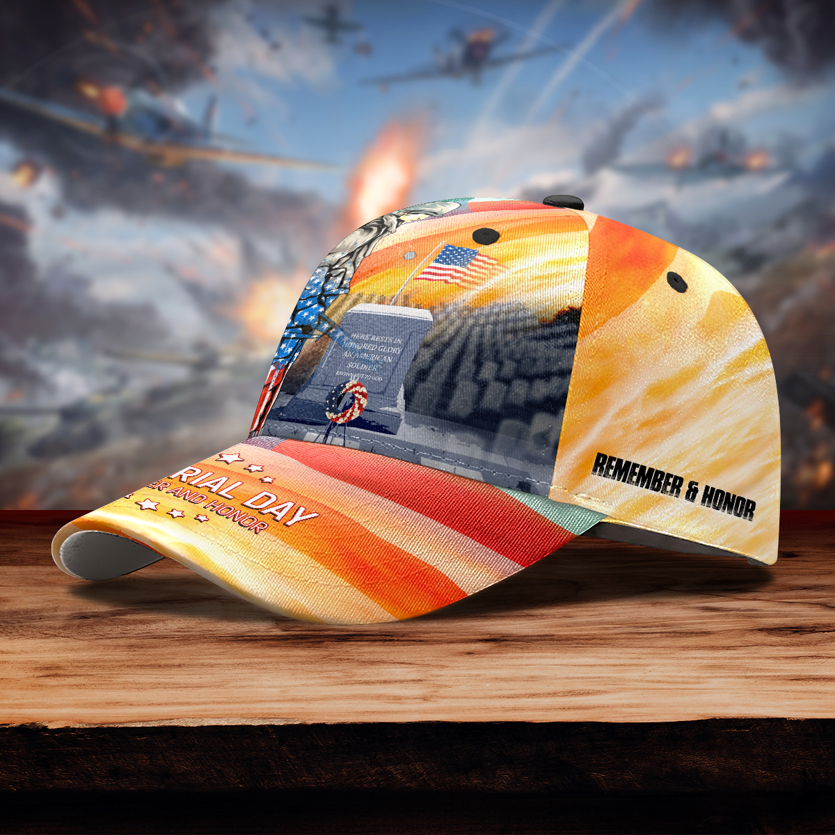 US VETERAN - MEMORIAL DAY REMEMBER AND HONOR 3D CAP , Gifts for veterans