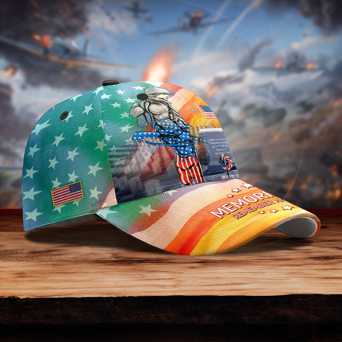US VETERAN - MEMORIAL DAY REMEMBER AND HONOR 3D CAP , Gifts for veterans