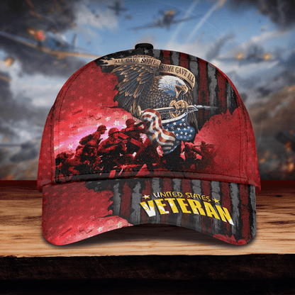 US VETERAN - ALL GAVE SOME SOME GAVE ALL 3D CAP , Gifts for veterans