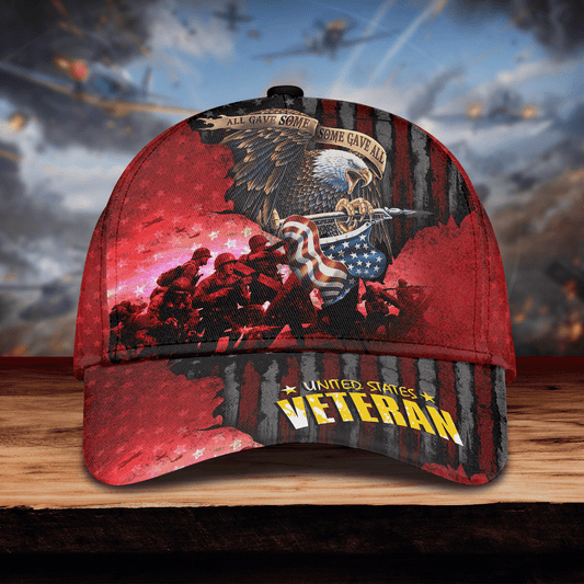 US VETERAN - ALL GAVE SOME SOME GAVE ALL 3D CAP , Gifts for veterans