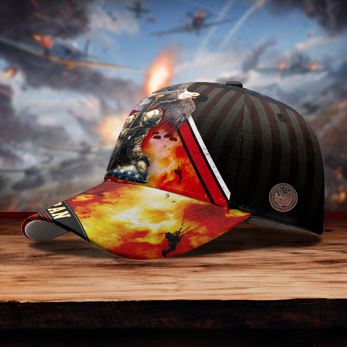 US VETERAN - AMERICAN RED EAGLE 3D CAP , Gifts for veterans